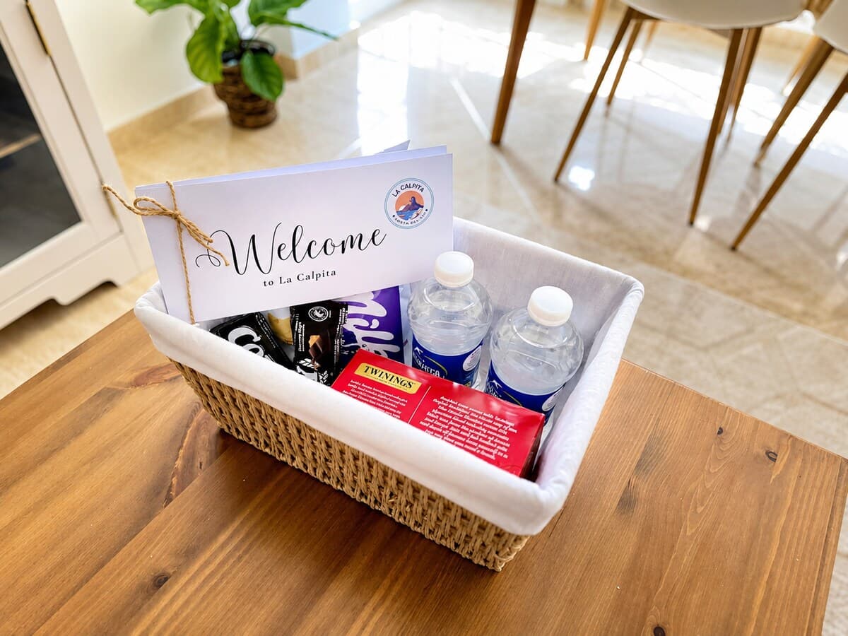 Welcome basket on arrival